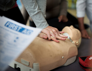 CPR First Aid Training Concept