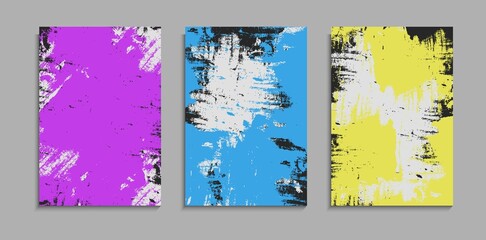 Set Of Abstract Colorful Grunge Splash  Paint Background Design, Can Be Used For Banner, Poster, Frame Or Cover