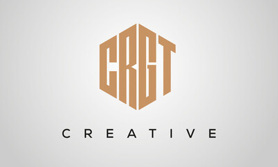 letters CRGT creative polygon hexagon logo victor template