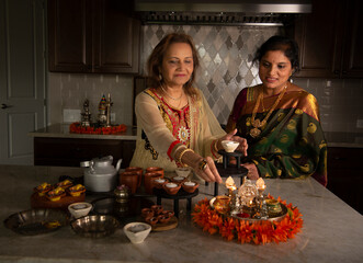 Women prepping for Diwali 