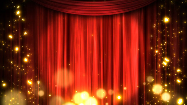 劇場や映画館　緞帳　幕　カーテン　イルミネーション　スポットライト　キラキラ　アワード Theaters and movie theaters, curtains, curtains, illumination, spotlights, glitter awards