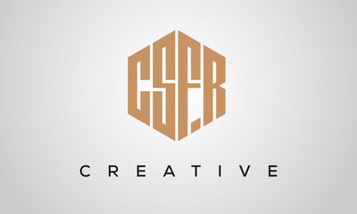 letters CSFR creative polygon hexagon logo victor template