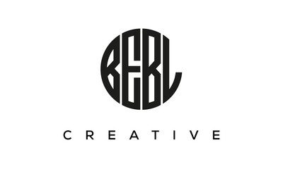 Letters BEBL creative circle logo design vector, 4 letters logo