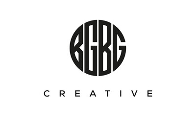 Letters BGBG creative circle logo design vector, 4 letters logo