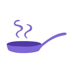 Cute frying pan. Vector flat hand drawn illustration in cartoon style