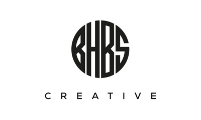 Letters BHBS creative circle logo design vector, 4 letters logo