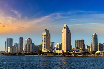 Fototapeta premium San Diego Bay in marina district