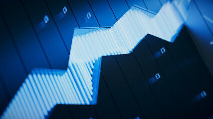 Abstract texture. 3d rendering background can be used in cover design, book design, poster, CD cover, flyer, website background for advertisement, broadcasting, presentation Blue and silver, economic