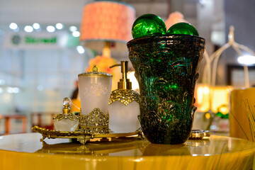 christmas decoration on a table, christmas , showcase, decoration shop