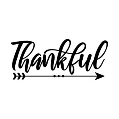 Vector Thankful Illustration on White Background