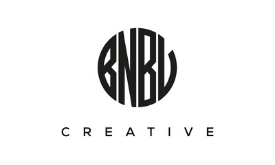 Letters BNBV creative circle logo design vector, 4 letters logo	