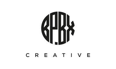 Letters BPBX creative circle logo design vector, 4 letters logo	