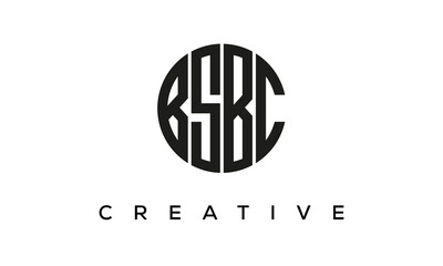 Letters BSBC creative circle logo design vector, 4 letters logo	