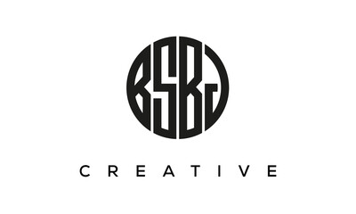 Letters BSBJ creative circle logo design vector, 4 letters logo	