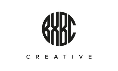 Letters BXBC creative circle logo design vector, 4 letters logo	