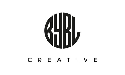 Letters BYBL creative circle logo design vector, 4 letters logo	