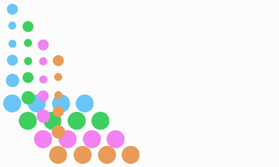 white background with stacks of colorful circles