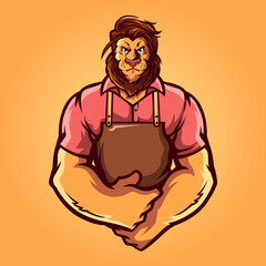 Handsome lion character or illustration