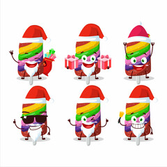 Fototapeta premium Santa Claus emoticons with gummy candy rainbow cartoon character