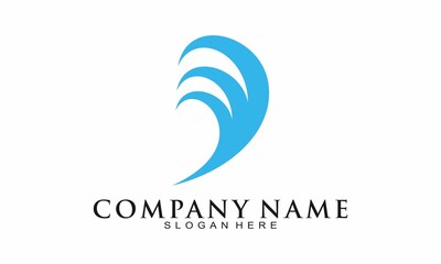 Wave water illustration vector logo