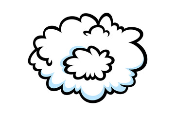Steam ring in comic style. Round cloud of vapour or smoke for cigar, cigarette or quick motion. Vector illustration isolated in white background
