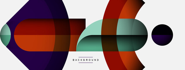 Obraz premium Trendy shapes, color minimal design composition, lines and shadows for wallpaper banner background or landing page