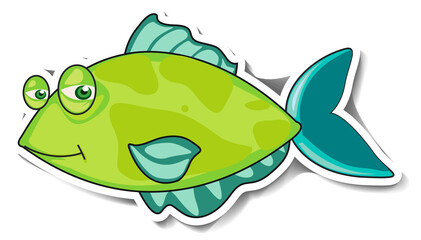 Cute fish sea animal cartoon sticker