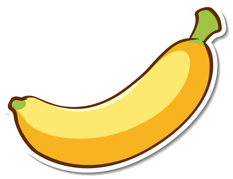 Sticker design with a banana isolated