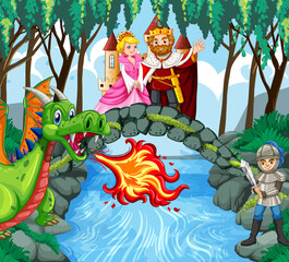 Obraz na płótnie Canvas King and queen in enchanted garden background