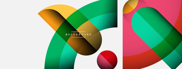 Obraz premium Trendy shapes, color minimal design composition, lines and shadows for wallpaper banner background or landing page