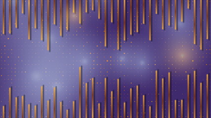Abstract violet tech background with bronze stripes