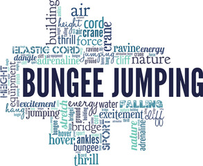 Bungee Jumping conceptual vector illustration word cloud isolated on white background.