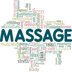 Massage conceptual vector illustration word cloud isolated on white background.