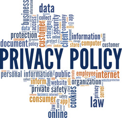 Privacy Policy conceptual vector illustration word cloud isolated on white background.