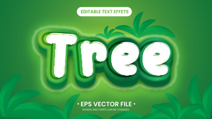  Tree concept 3d editable text effect style