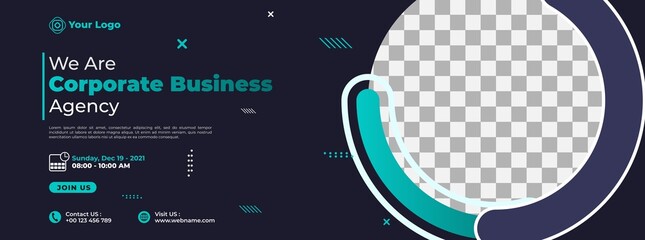 Modern business banner template design for webinar, marketing, online class program, etc