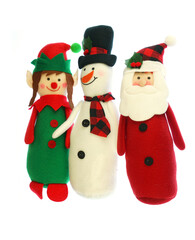 close up on Christmas doll isolated on white background