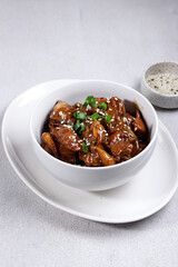 Ayam teriyaki or Chicken Teriyaki with sesame seeds.