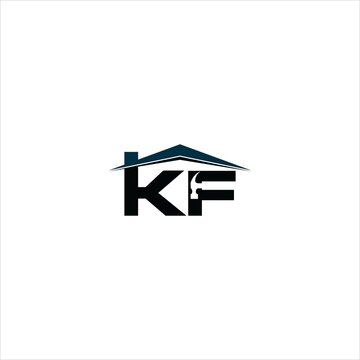 initials k f logo vector home template