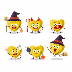 Halloween expression emoticons with cartoon character of yellow love candy