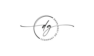 D g Initial handwriting signature logo, initial signature, elegant logo design
vector template.