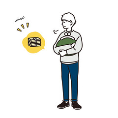 ケチな男性のイメージイラスト