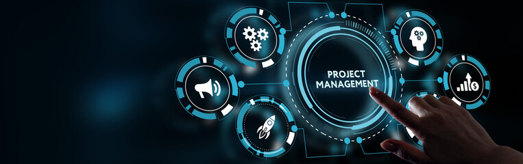 Fototapeta Project management concept. Business, Technology, Internet and network concept. obraz