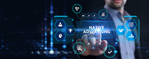 Native advertising internet publication concern digital marketing business concept. Business, Technology, Internet and network concept.