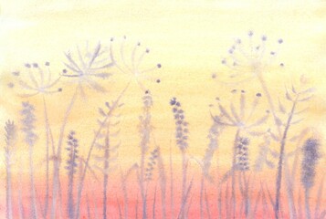 hand drawn watercolor background nature