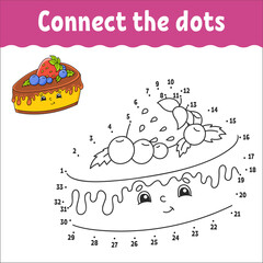 Dot to dot. Draw a line. Handwriting practice. Learning numbers for kids. Education worksheet. Activity coloring page. Coon style. With answer.