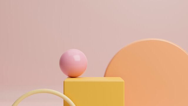 Pastel abstract geometric shapes for product presentations.