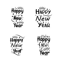 Lettering text for happy new year