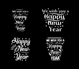 New year lettering with quote lettering