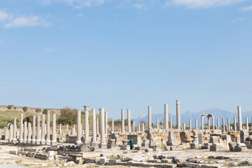 The Roman ruins of the ancient city of Perge, Turkey